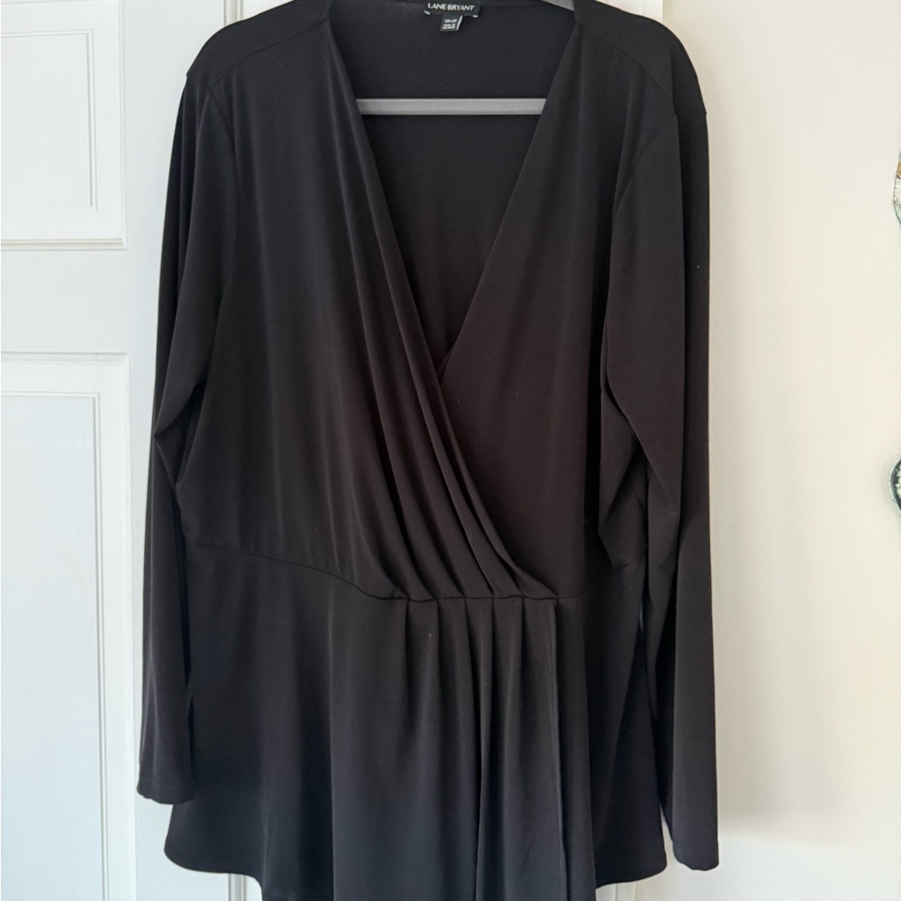 Lane Bryant Black Wrap Top